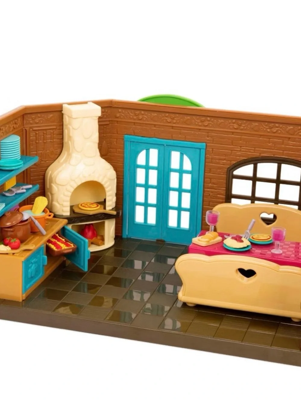 Li'l Woodzeez Pass-the-Pasta Restaurant Playset - Yellow & Brown